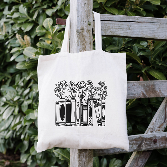 Book-Themed Tote Bag