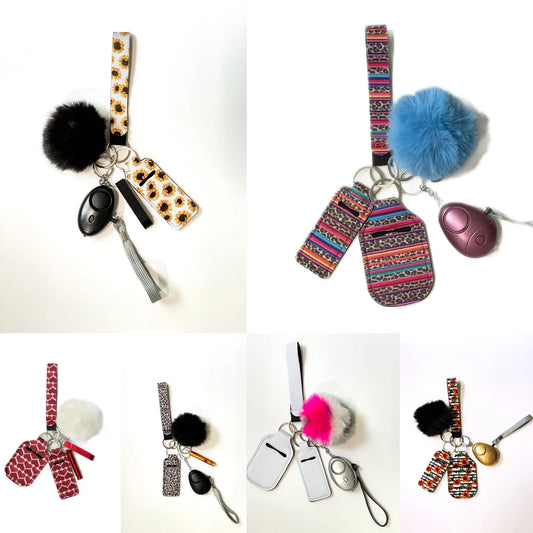 CUSTOM Keychain set For Women (Build Your Own), Wristlet keychain, Safety keychain set, keychain with alarm, Chapstick holder Keychain