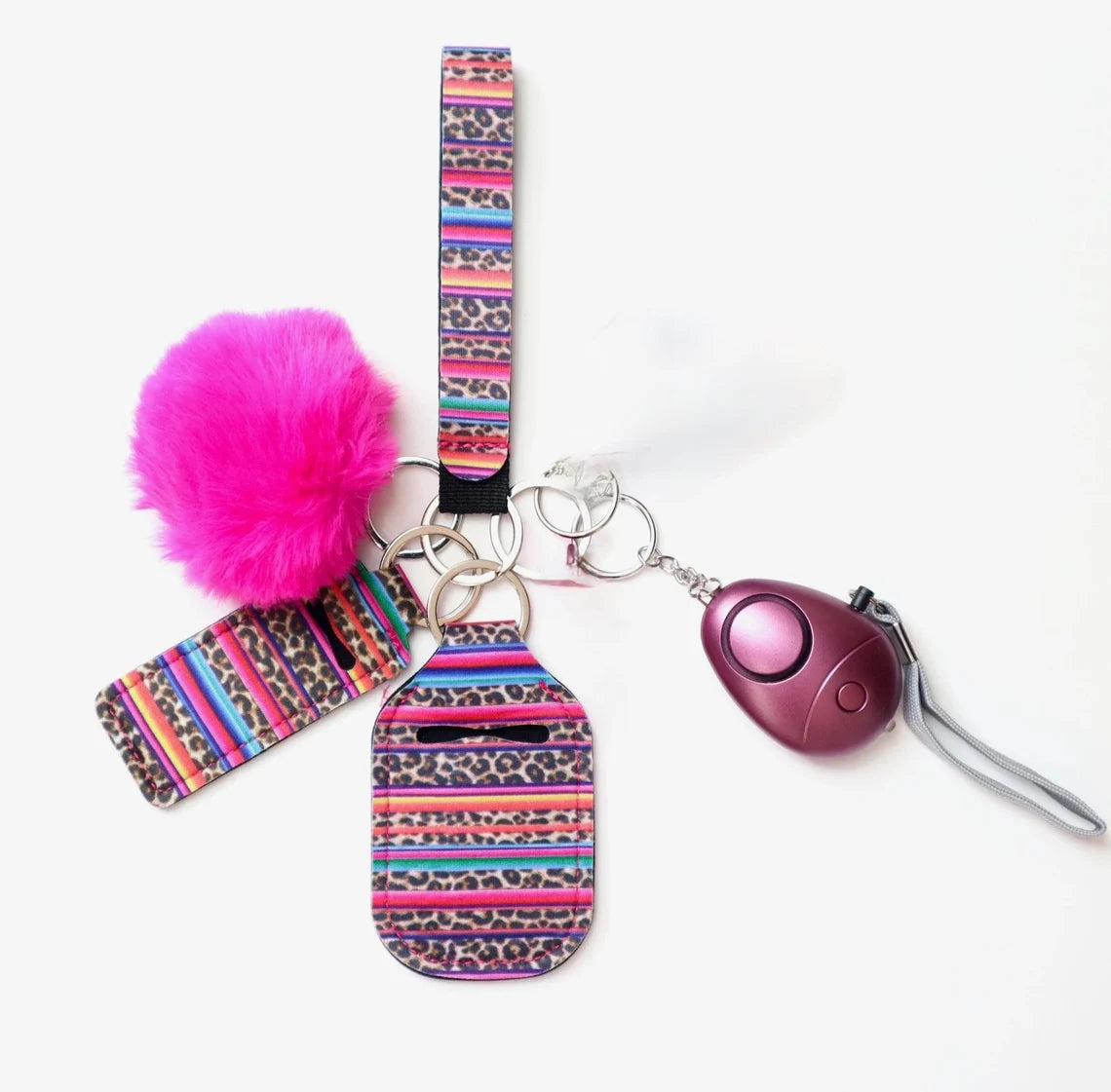 6 Piece Keychain set for Women, keychain with alarm, Wristlet keychain, safety keychain bundle, Female keychain