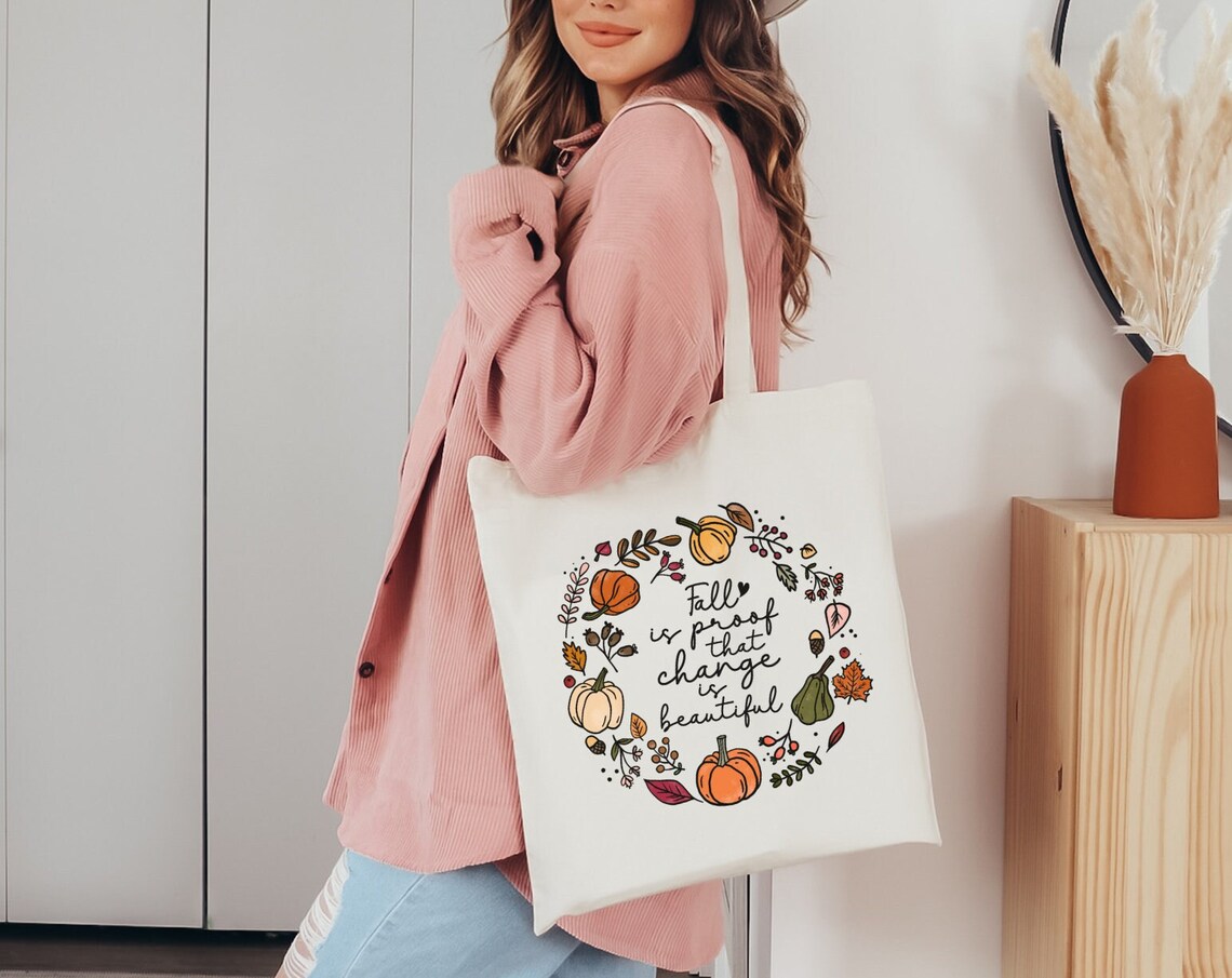 Fall Tote Bag, Aesthetic Tote Bag, Canvas Tote Bag, Autumn tote bag, Fall Tote, Farmhouse tote bag