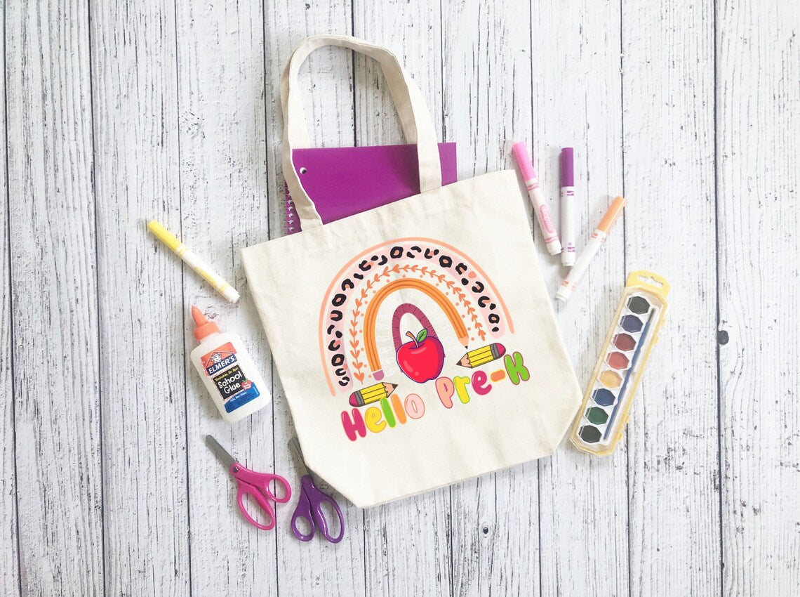 Reusable Canvas Teacher Tote Bag , Daycare Teacher Tote Bag, Pre-School Teacher, Totes for teacher, New Teacher Gift