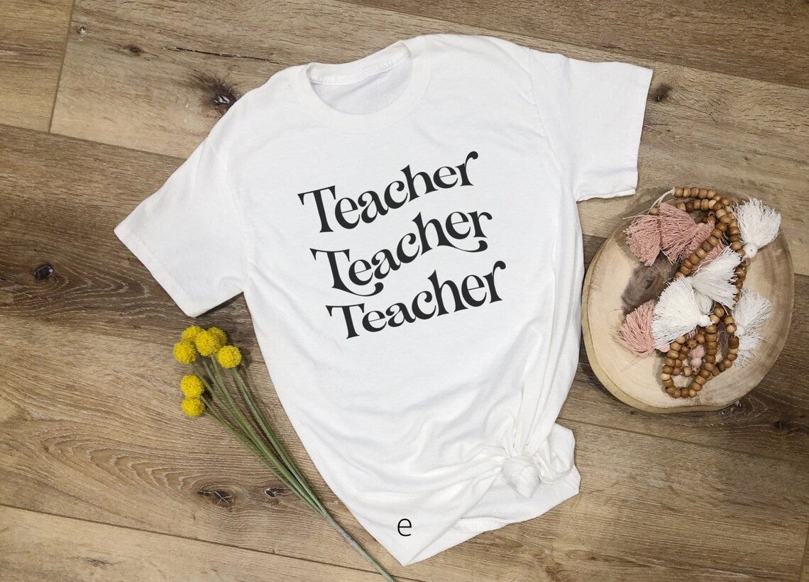 Teacher Teacher Teacher T shirt, Back to school T shirt, Teacher shirts, Cute shirt for Teachers, Teacher Gift, Elementary Teacher