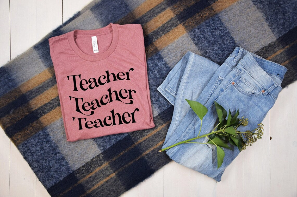 Teacher Teacher Teacher T shirt, Back to school T shirt, Teacher shirts, Cute shirt for Teachers, Teacher Gift, Elementary Teacher