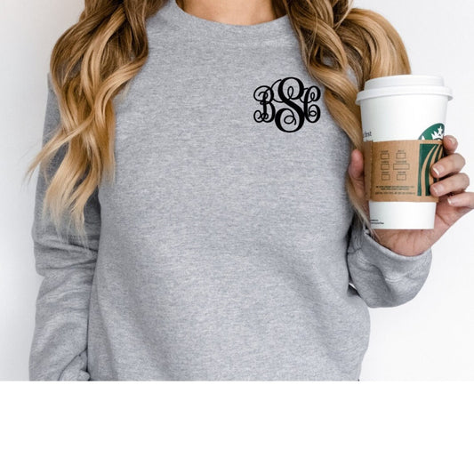 Custom Monogram Sweatshirt, Embroidered Sweatshirt, Personalized Gift, Gift for her,