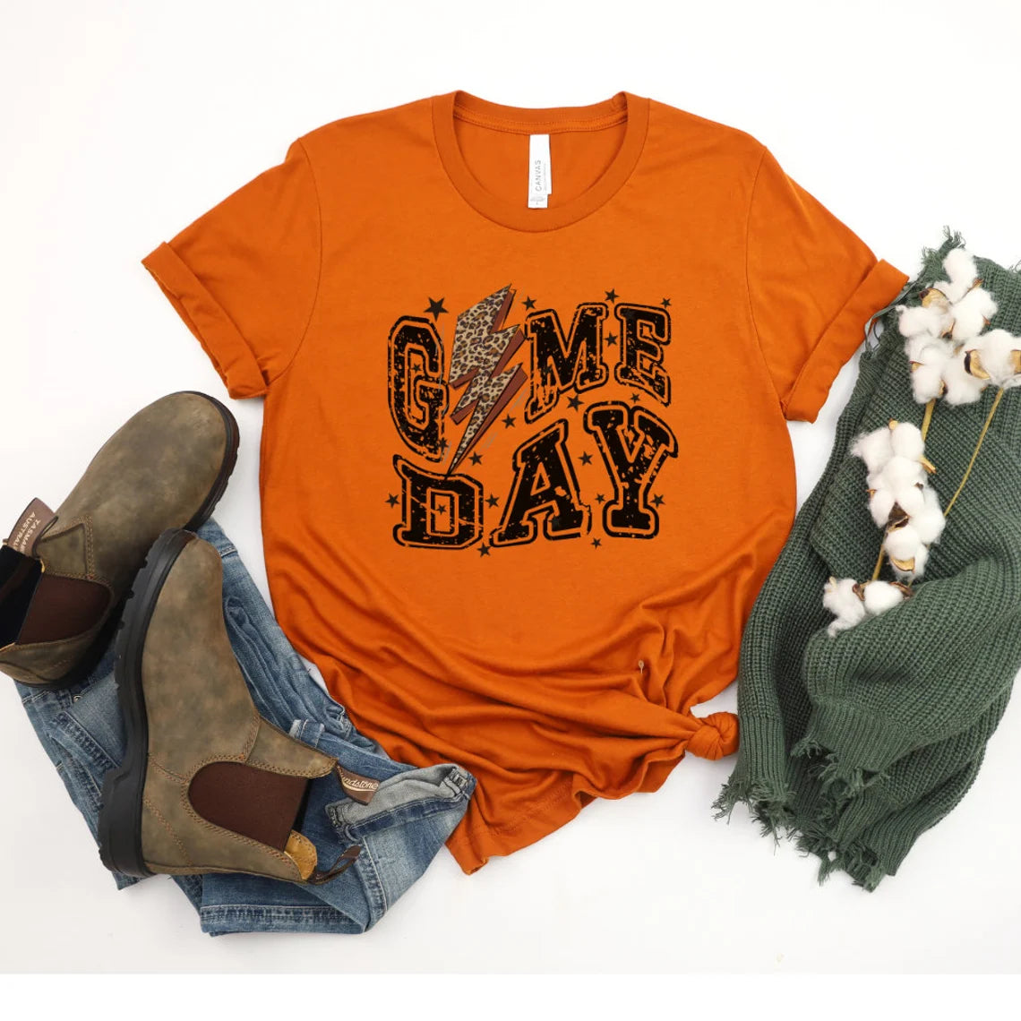 Game Day Leopard lightening Bolt Shirt, Football Shirt, Volleyball Shirt,Basketball Shirt, Women's game day shirt,Soccer Shirt,Sports Shirt