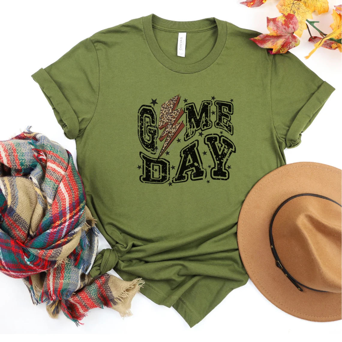 Game Day Leopard lightening Bolt Shirt, Football Shirt, Volleyball Shirt,Basketball Shirt, Women's game day shirt,Soccer Shirt,Sports Shirt