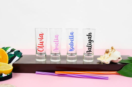 Custom Shot Glasses,Name Shot Glasses,Personalized Gift,21st Birthday Gift, Bridesmaid Gifts, Party Favor, Shot Glass Favors,2 oz Shot Glass