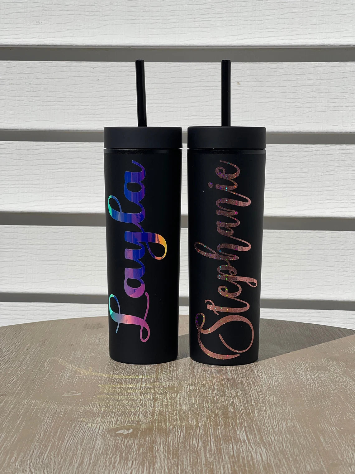 Personalized Tumblers with Straws, Custom Skinny Tumbler, Bridesmaid Gift, Acrylic Tumbler,Personalized Gift,Birthday Gift, Best Friend Gift