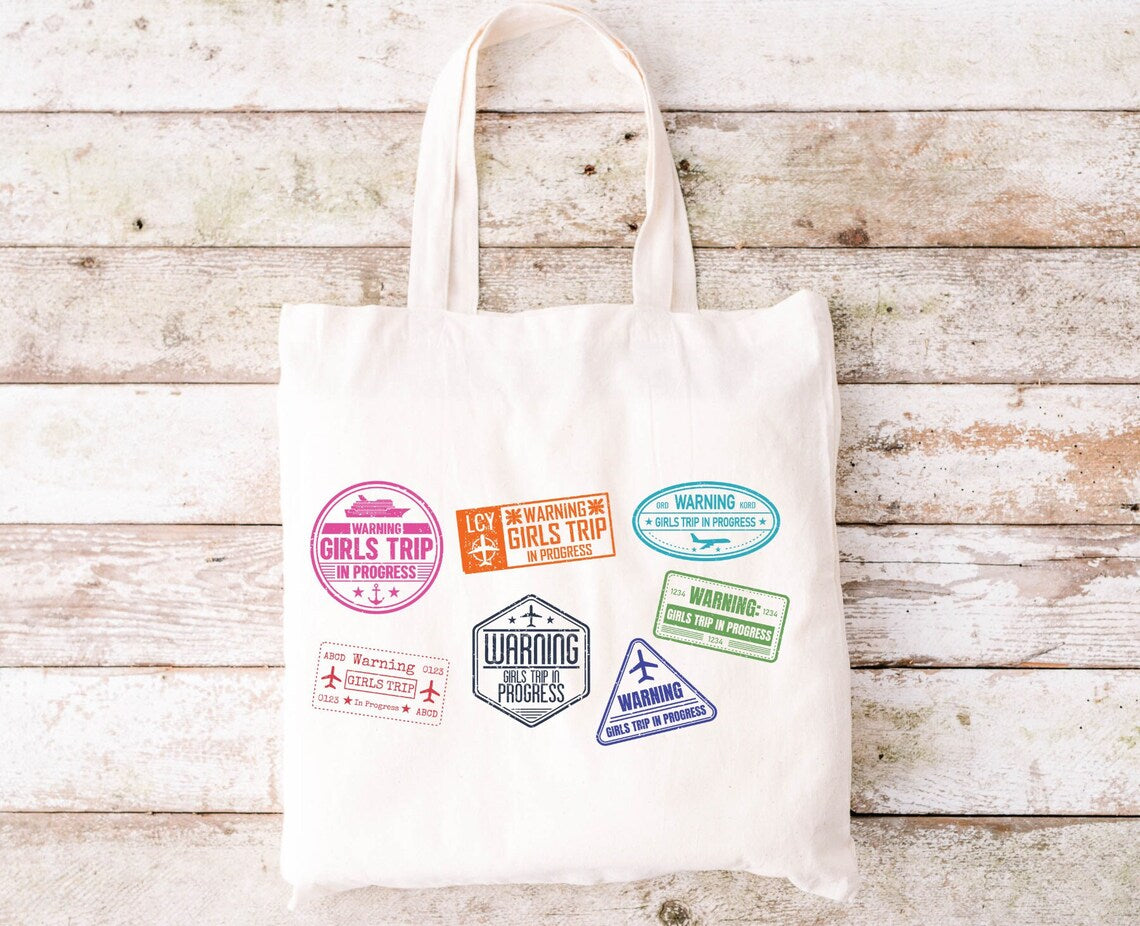 Girls Trip Canvas Tote Bag, Girls Weekend Tote, Travel Gift, Girls Weekend Gift, Girls Weekend 2023