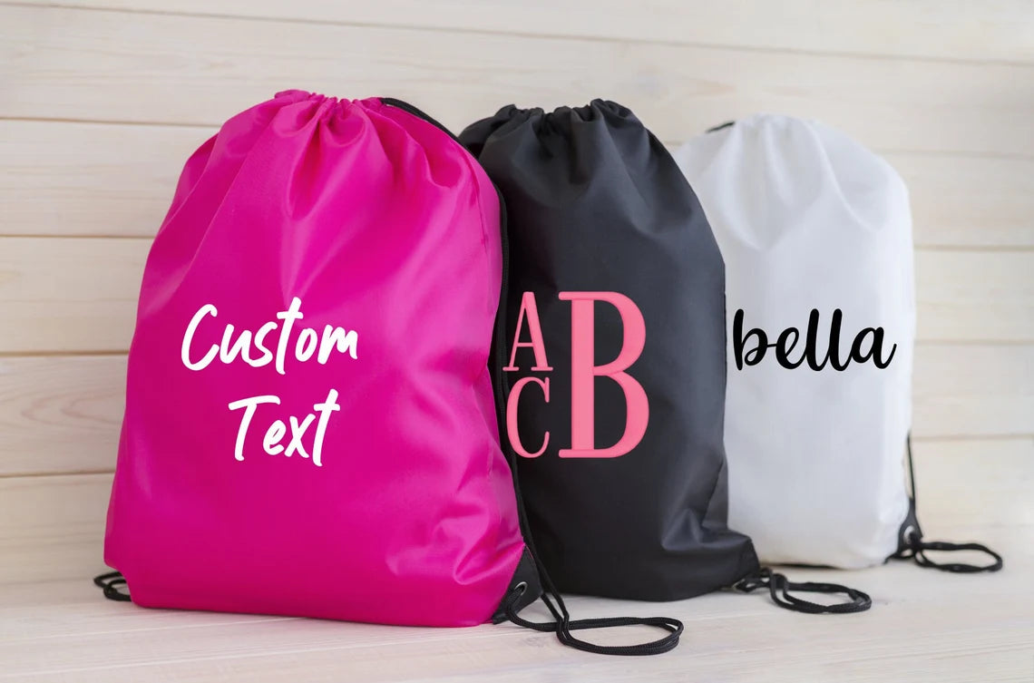 Custom Drawstring Bags, Personalized Drawstring Backpack, Lightweight Gym Bag, Yoga Bag, Workout Bag, Cinch Bag, Business Logo Bag