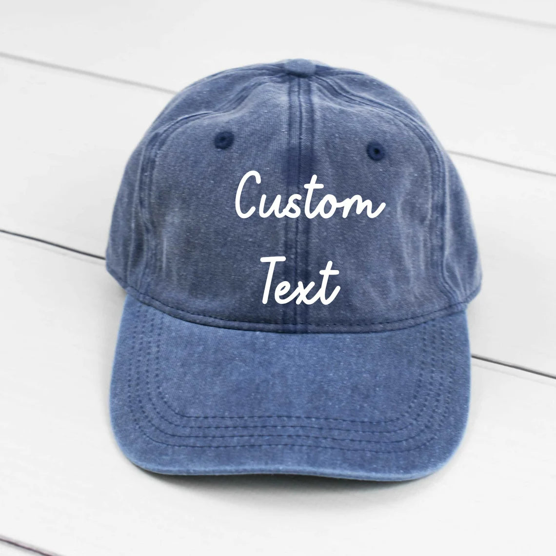 Custom Embroidered Pigment Dyed Baseball Hat, Personalized Unisex Baseball Cap, Unstructured Baseball Cap, Your Custom Text