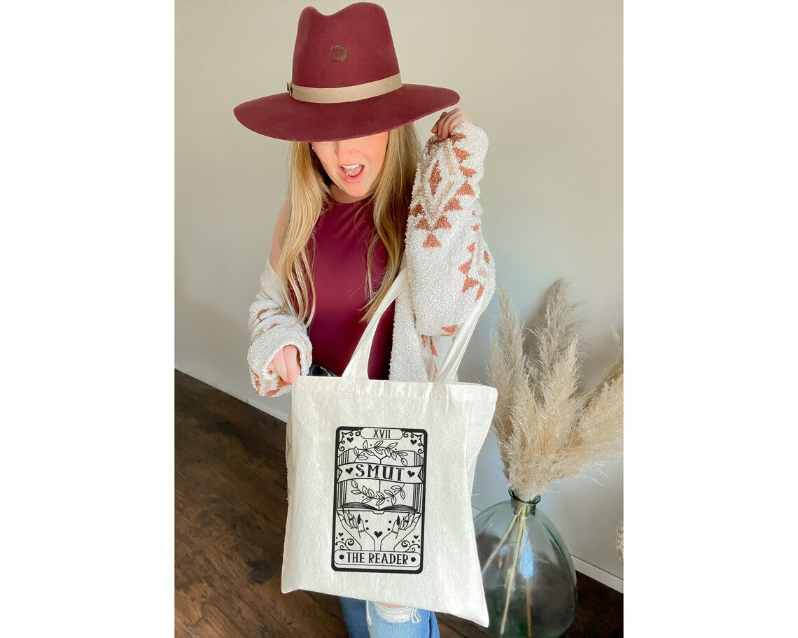 Smut The Reader Tarot Card Tote Bag, Smut Reader Gifts, Smut Book Reader, Book lover Gift, Smut Book Reader, Romance Reader