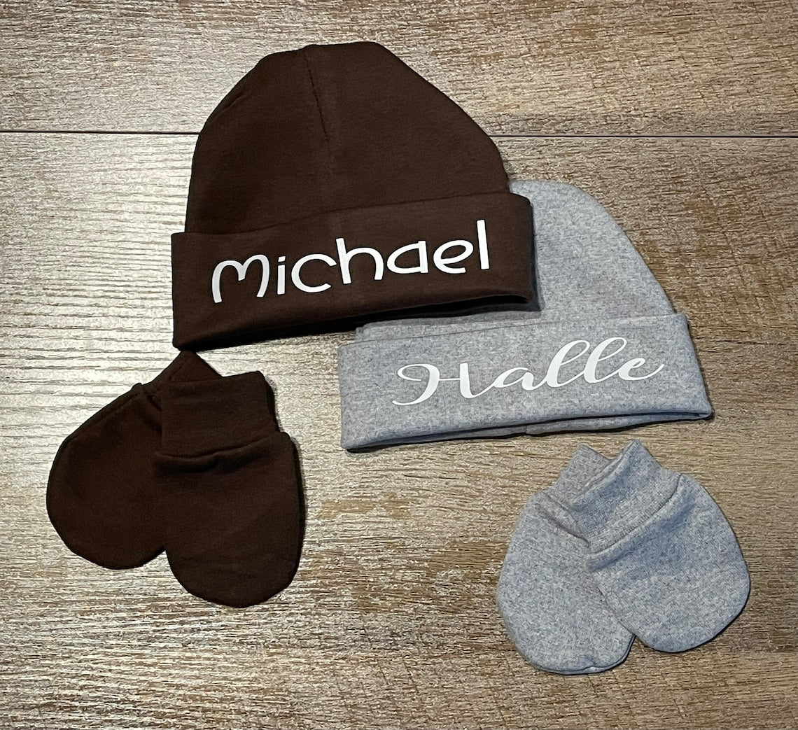 Personalized Baby Hat Set