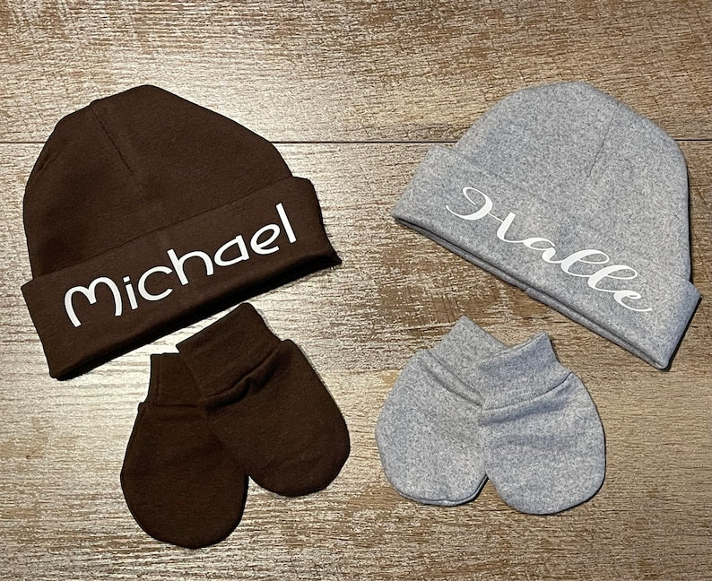 Personalized Baby Hat Set