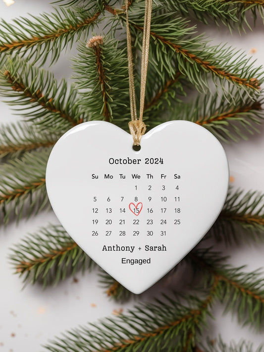 Personalized Engagement Calendar Ornament