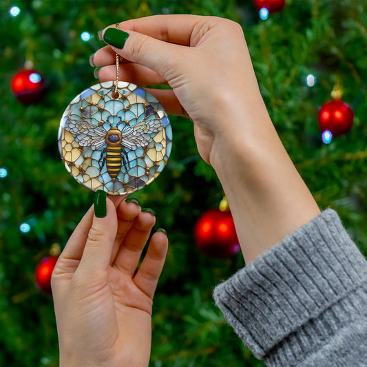 Bee Ceramic Christmas Ornament