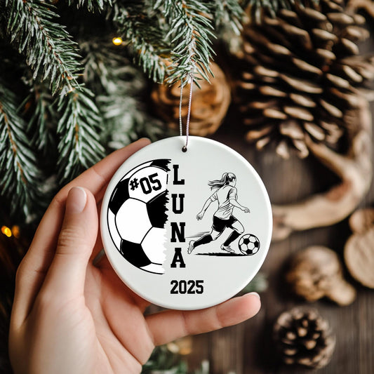 Personalized Girl Soccer Ornament