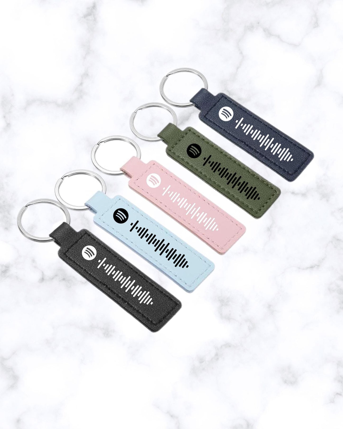 Custom Spotify Song Code Leather Keychain